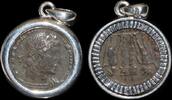ISRAEL, Roman Empire Follis set in silver mount -