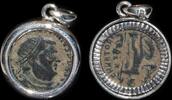 ISRAEL, Roman Empire Follis set in silver mount -