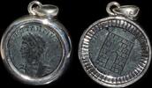 ISRAEL, Roman Empire Follis set in silver mount -