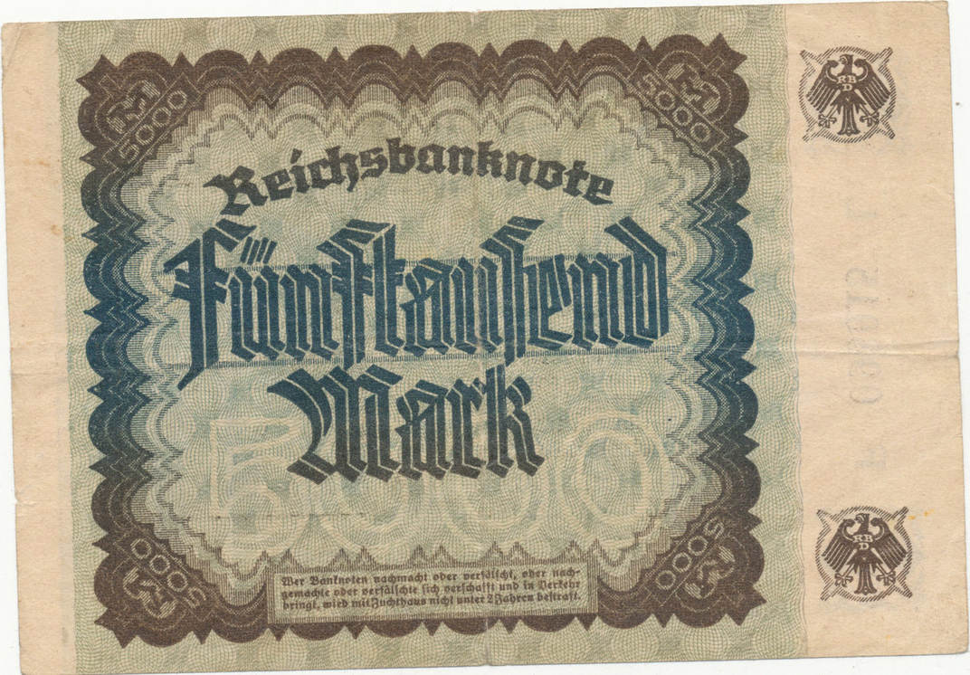 5000 mark 1922 deutsches reich,weimarer republik ro.80a wz.