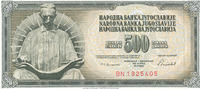 Jugoslawien 500 Dinara 1986 fast Kassenfrisch I- 16.65 元 含税 ＋  75.30 元 运费