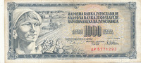 Jugoslawien 1000 Dinara 1978 gebraucht III-, 16.65 元 含税 ＋  75.30 元 运费