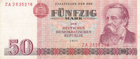 Deutschland,DDR, 50 Mark 1971 Ro.360b Typensatz,Ersatznote, gebraucht III, 41.75 元 含税 ＋  75.30 元 运费