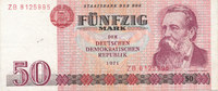 Deutschland,DDR, 50 Mark 1971 Ro.360b Typensatz,Ersatznote, gebraucht III, 41.75 元 含税 ＋  75.30 元 运费