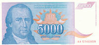 Jugoslawien 5000 Dinara -