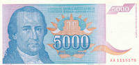 Jugoslawien 5000 Dinara -