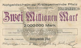 Deutsches Reich, Pfalz, 2 Millionen Mark Speyer, Kreisgemeinde, -