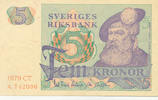 Schweden 5 Kronor Sammlerbanknote, -