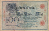 Deutsches Reich,Kaiserreich, 100 Mark Serie:D, Unterdruckbuchstabe:A, -