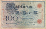 Deutsches Reich,Kaiserreich, 100 Mark Serie:D, Unterdruckbuchstabe:V, -