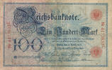 Deutsches Reich,Kaiserreich, 100 Mark Serie:C, Unterdruckbuchstabe:N, -