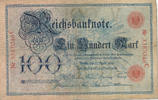 Deutsches Reich,Kaiserreich, 100 Mark Serie:C, Unterdruckbuchstabe: V, -