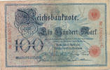 Deutsches Reich,Kaiserreich, 100 Mark Serie:C, Unterdruckbuchstabe: V, -