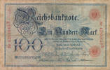 Deutsches Reich,Kaiserreich, 100 Mark Serie:B, Unterdruckbuchstabe: T, -