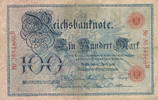 Deutsches Reich,Kaiserreich, 100 Mark Serie:B, Unterdruckbuchstabe: N, -