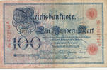 Deutsches Reich,Kaiserreich, 100 Mark Serie:A, Unterdruckbuchstabe: T, -