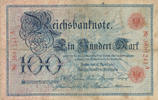 Deutsches Reich,Kaiserreich, 100 Mark Serie:A, Unterdruckbuchstabe: A, -