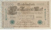 Deutsches Reich,Weimarer Republik, 1000 Mark Ro.46b,KN 7stellig grün,Serie:D,Udr.Bst.G, -
