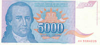 Jugoslawien 5000 Dinar -