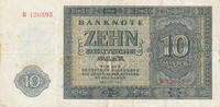 Deutschland,DDR, 10 Mark 1948 Ro.343a KN 6stellig 1 Buchstabe Serie:B vo... 167.26 元 含税 ＋  75.30 元 运费