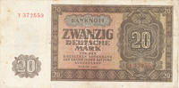 Deutschland,DDR, 20 Mark 1948 Ro.344a KN 6stellig, Serie:Y, UdSSR Druck,... 83.59 元 含税 ＋  75.30 元 运费