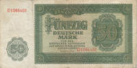 Deutschland,DDR, 50 Mark Ro.345a ohne Plattennummer, Serie: D, UdSSR Druck, -