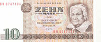 Deutschland,DDR, 10 Mark Ro.359c Zweite Auflage, KN 7stellig, Computersatzsatz, Serie: BN, -