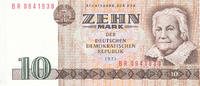 Deutschland,DDR, 10 Mark Ro.359c Zweite Auflage, KN 7stellig, Computersatz, Serie: BR, -