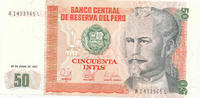 Peru 50 Intis 1987 Kassenfrisch I, 8.28 元 含税 ＋  75.30 元 运费