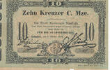 Österreich, Tschechoslowakei, 10 Kreuzer Komotau, Stadtgemeinde, -