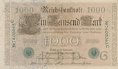Deutsches Reich, Weimarer Republik, 1000 Mark Ro.46b,DEU-69,KN 7stellig, grün, Serie: C, Udr. Bst.: G, -