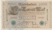 Deutsches Reich, Weimarer Republik, 1000 Mark Ro.46b,DEU-69,KN 7stellig, grün, Serie: C, Udr. Bst.: F, -