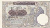 Drittes Reich, Serbien II.Wk. 100 Dinara Ro.601,ZWK-59, -