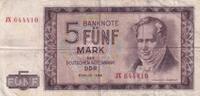 Deutschland,DDR, 5 Mark 1964 Ro.354a Serie: JX, gebraucht III-, 41.75 元 含税 ＋  75.30 元 运费