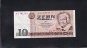Deutschland DDR, 10 Mark Ro.359a, DDR-21a,Typensatz, KN 6stellig, Serie: AJ, -