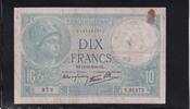 Frankreich 10 Francs 12.12.1940 stark gebraucht IV, Nadellöcher, 25.02 元 含税 ＋  75.30 元 运费