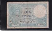 Frankreich 10 Francs 2.11.1939 stark gebraucht IV, Nadellöcher, 25.02 元 含税 ＋  75.30 元 运费