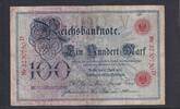Deutsches Reich, Kaiserreich, 100 Mark Ro.20, DEU-16, Serie: D, Udr. Bst. V, -