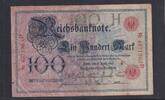Deutsches Reich, Kaiserreich, 100 Mark Ro.20, DEU-16, Serie: D, Udr. Bst. H, -