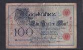 Deutsches Reich, Kaiserreich, 100 Mark Ro.20, DEU-16, Serie: D, Udr. Bst. V, -