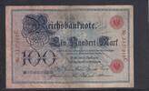 Deutsches Reich, Kaiserreich, 100 Mark Ro.20, DEU-16, Serie: C, Udr. Bst. V, -