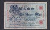 Deutsches Reich, Kaiserreich, 100 Mark Ro.20, DEU-16, Serie: B, Udr. Bst. T, -