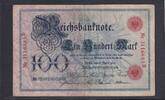 Deutsches Reich, Kaiserreich, 100 Mark Ro.20, DEU-16, Serie: B, Udr. Bst. V, -