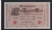 Deutsches Reich, Kaiserreich, 1000 Mark Ro.45c, Deu-40c, KN 7stellig rot, Serie: M, Udr. Bst. S, Inflationsausgabe, -