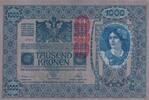 Österreich 1000 Kronen 1902 mit Aufdruck DEUTSCHÖSTERREICH, senkrecht, l... 83.59 元 含税 ＋  75.30 元 运费