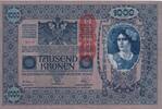 Österreich 1000 Kronen 1902 mit Aufdruck DEUTSCHÖSTERREICH, senkrecht, l... 58.49 元 含税 ＋  75.30 元 运费
