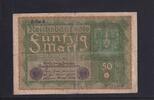 Weimarer Republik, Reichsbank, 50 Mark Ro.62d, DEU-71d, Reihe 4, Serie: IE, -