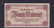 Deutsches Reich, Drittes Reich, Sudetenland, 20 Reichsmark Ro.186, Serie: AK, -
