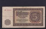 Deutschland Sowjetische Besatzungszone, 5 Mark Ro.342b, SBZ-13b, KN 6 stellig Serie: CH, -
