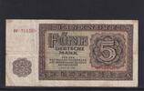 Deutschland Sowjetische Besatzungszone, 5 Mark Ro.342b, SBZ-13b, KN 6 stellig Serie: BV, -